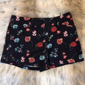 Navy floral LOFT shorts